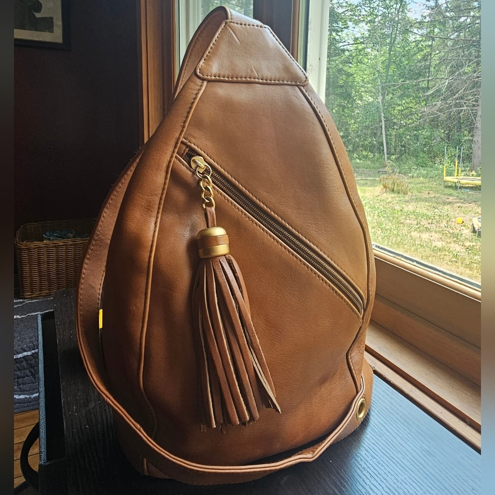 Tignanello Leather Sling Backpack Purse